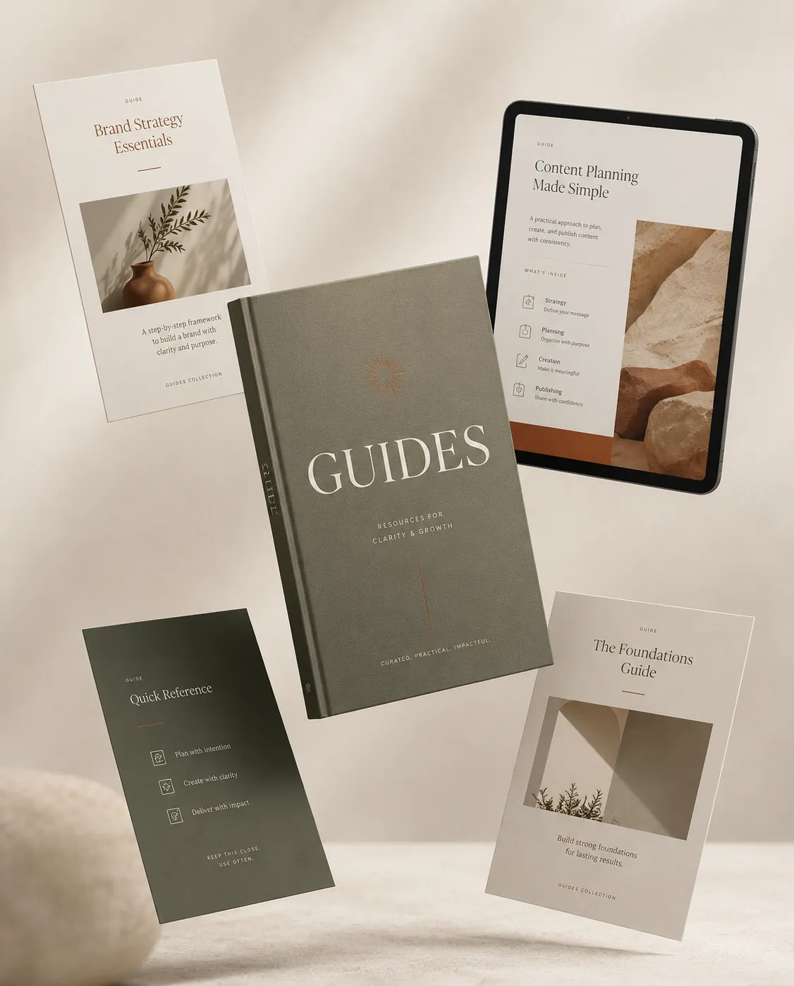 Editorial eBook guide design with cover and spreads