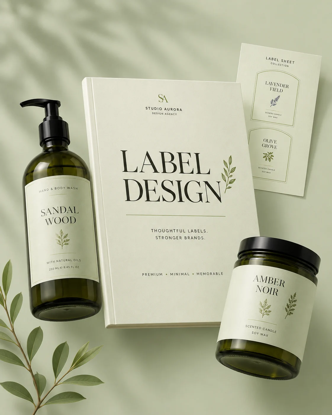 Premium product label design for bottles, jars, and containers